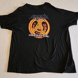Anthrax- State Of Euphoria Black Graphic T-Shirt